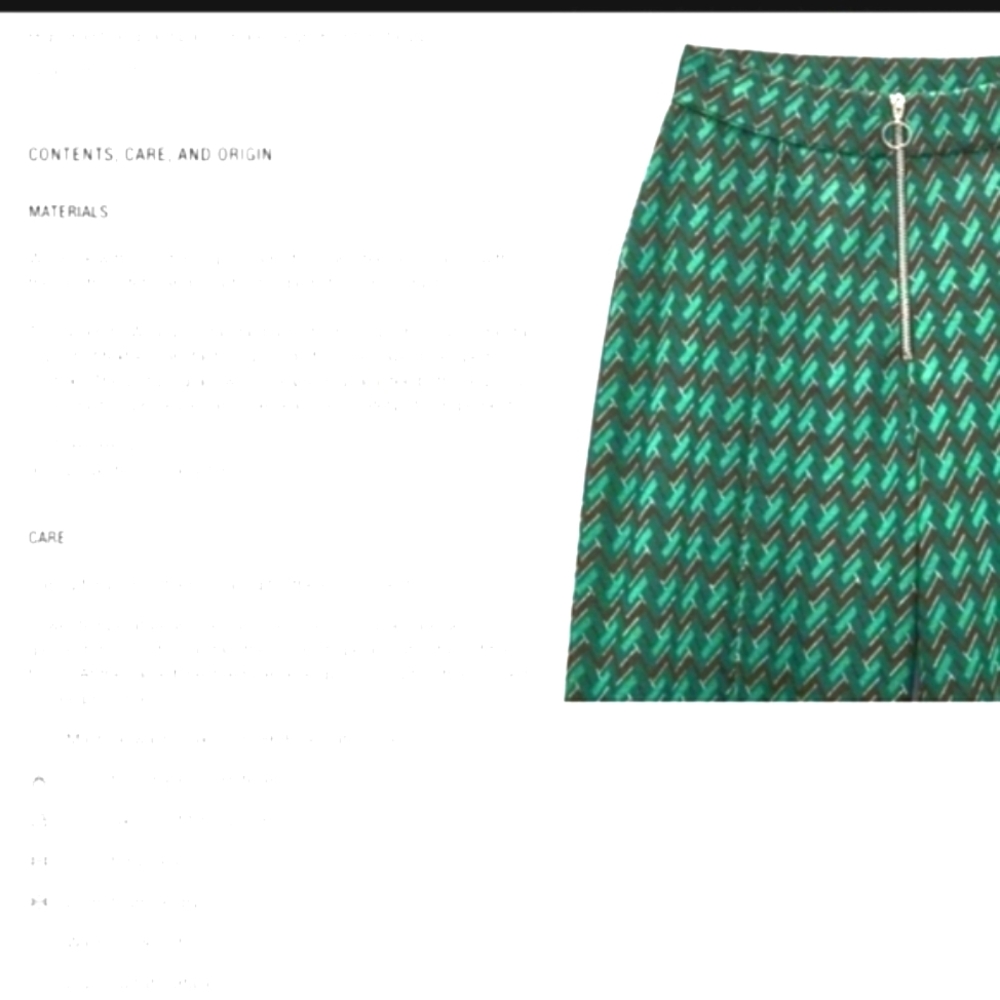 ZARA green high waisted flared jacquard pants Sz M NWT - Picture 2 of 7